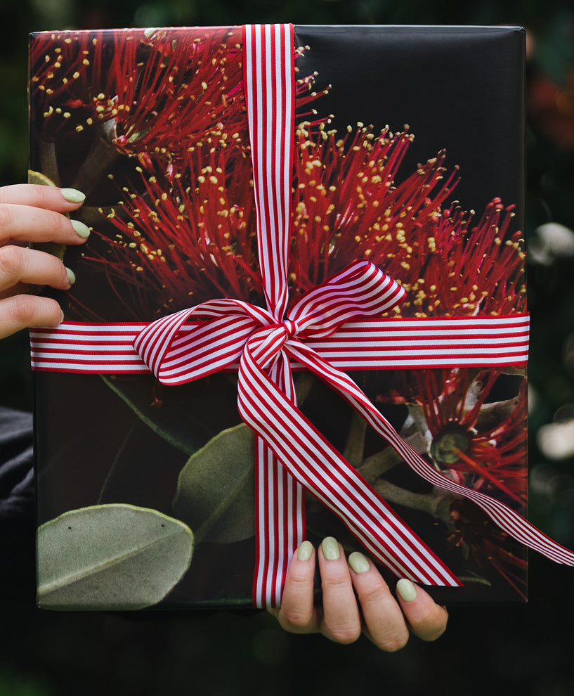 New Zealand In Bloom Wrapping Paper Book - Pohutukawa design
